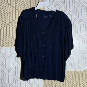 OBR vintage Navy Button-Up Blouse